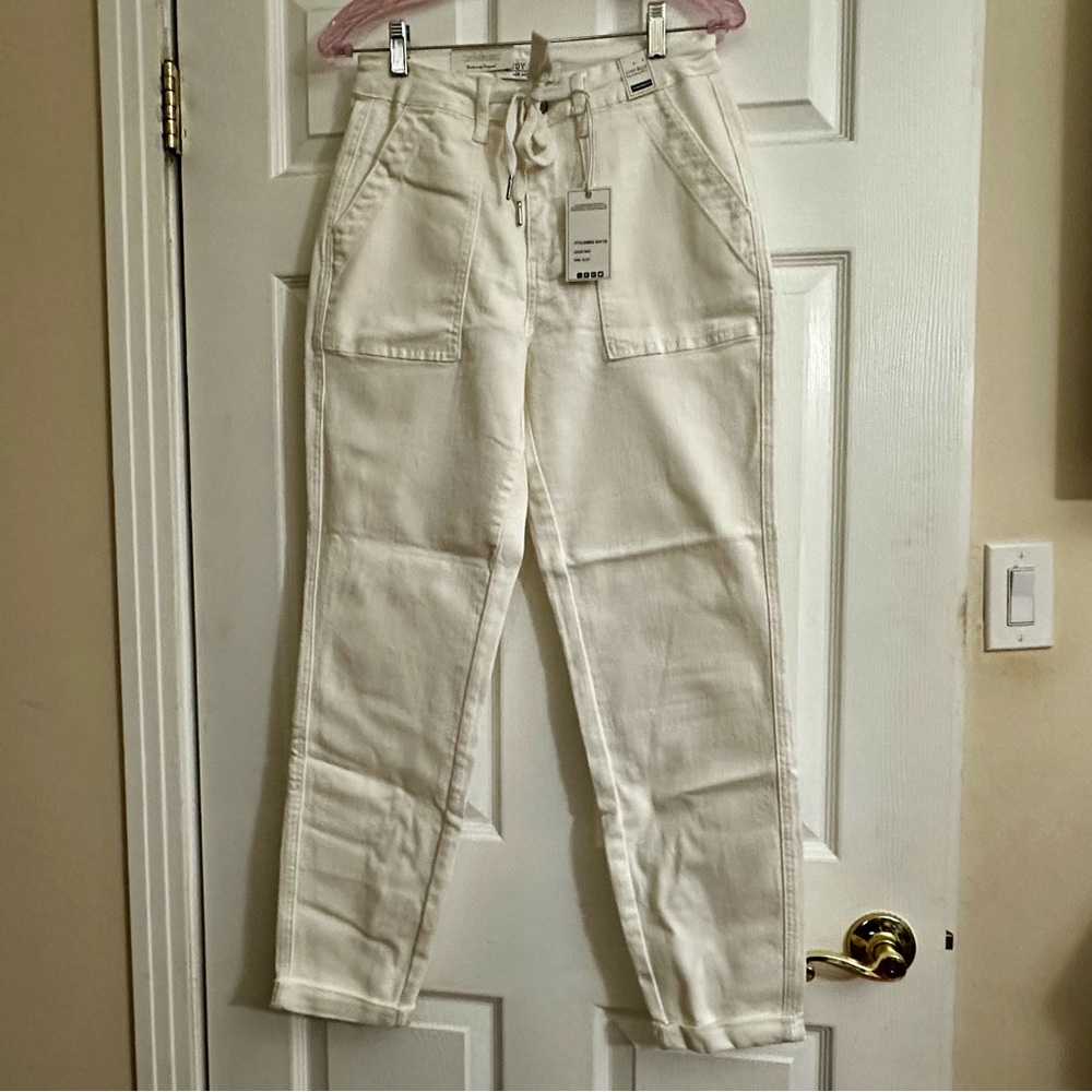 Judy Blue High Rise Drawstring Waist White Jeans